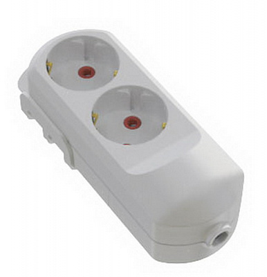 Колодка для удлинителя Neomax с заземлением 2 гн. белый 