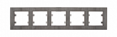 Рамка пятиместная Makel Karea Line горизонтальная дымчатый 86280705