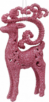 Декоративная подвеска Олень 16 см розовый HFF2022P