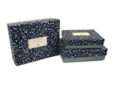 Коробка подарочная C210-1 Серая 18.6x14.5x5 см