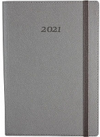 Щоденник датований 2021, CROSS, срібло, А5, м'яка обкладинка з гумкою Optima O25235-16 