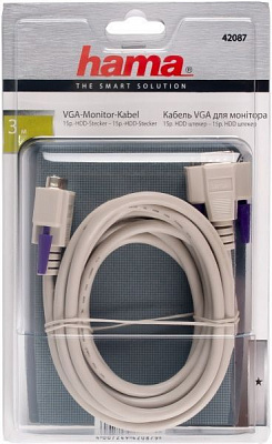 Кабель HAMA VGA - VGA 3 м белый (42087)