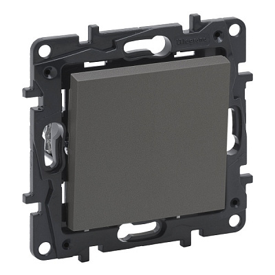 Переключатель проходной одноклавишный Niloe Step 863406 без подсветки сталь