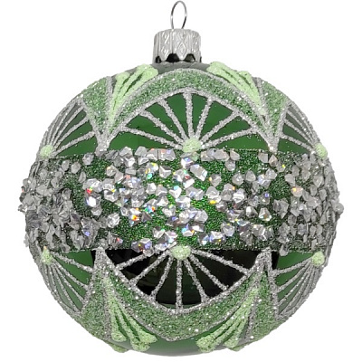 Куля новорічна 80 мм зелений 10147