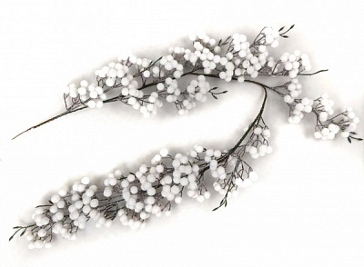 Гірлянда декоративна із суцвіттями білих ягід 1,2 м