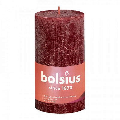 Свечи Рустик столбик SHINE 130/68 бордо Bolsius