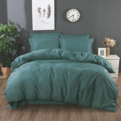 Комплект постельного белья семейный морской зеленый Word of Dream 