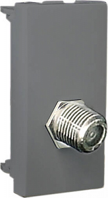 Розетка TV/FM Efapel Quadro тип F без крышки алюминий 4697912 SAL