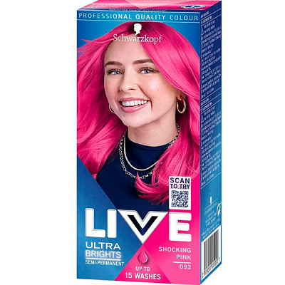 Краска для волос LIVE Ultrabright 093 Шокирующий розовый 65 мл