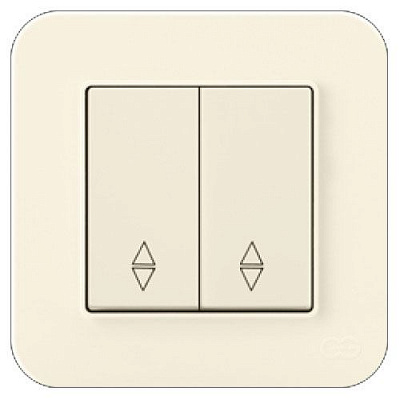 Выключатель проходной двухклавишный Gunsan RADIUS без подсветки 10 А 250В кремовый 01 37 12 00 100 108