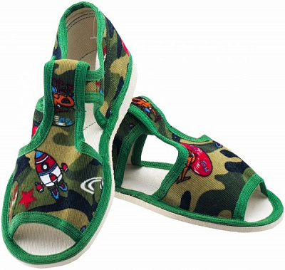 Тапочки для мальчиков Экотапок р.25 зеленый 1075 