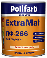 Емаль алкідна Polifarb ExtraMal ПФ-266 червоно-коричневий глянець 2,7кг