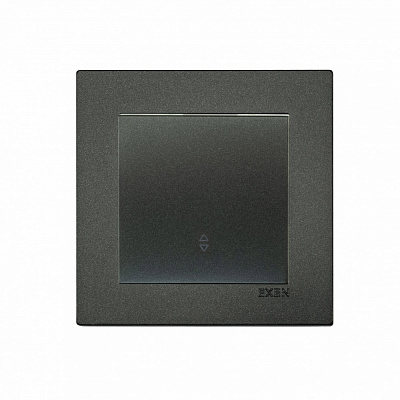 Вимикач прохідний одноклавішний EXEN Karell без підсвітки антрацит 290-001302-209