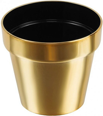 Горщик пластиковий Prosperplast Cube chrome круглий 3,5л золотистий (70001)