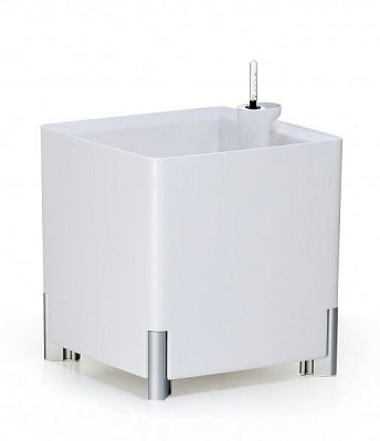 Горщик пластиковий Mondum Медітеранео 40x45x36 квадратний 36л білий