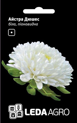 Семена LedaAgro астра пионовидная Дюшес белая 0,2 г (4820119793350)