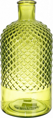 Ваза стеклянная San Miguel RETRO DIAMANTE 28 см зеленый блеск 