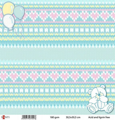 Бумага для скрапбукинга №28 5 шт. 30,5x30,5 см 180 г/м² разноцветный 