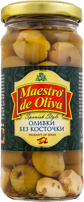 Оливки Maestro De Oliva без косточки Spanish Style 230г (8436024297782)