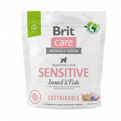 Корм сухой для всех пород Brit Care Sustainable Sensitive с рыбой 1 кг