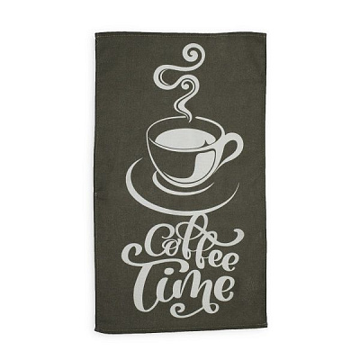 Рушник кухонний Кава-брейк 35x61 см сірий із білим