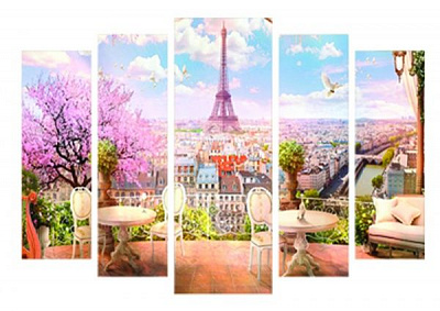 Картина модульна Q 009 Париж 118x80 см