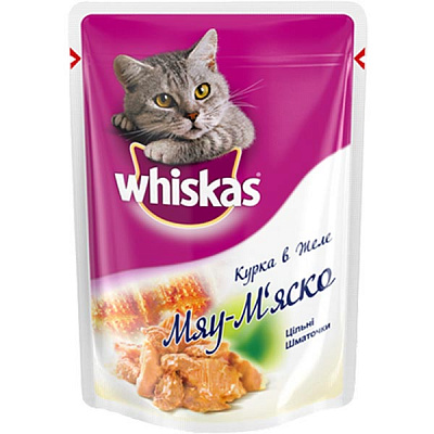 Корм Whiskas Мяу-мяско с курицей 85 г 
