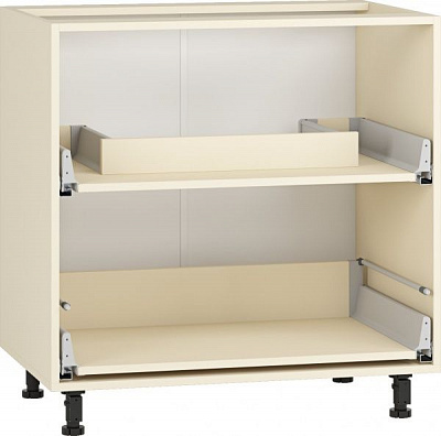 Тумба нижняя Грейд под мойку з 2 тандембоксами ТОП/фасады МДФ 800x820x522 мм ваниль 