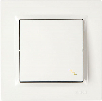 Вимикач прохідний одноклавішний Simon 10 без підсвітки 10 А 250В білий CW6.01/11