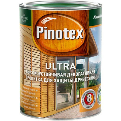 Деревозащитное средство Pinotex Ultra Lasur безцветный глянец 1 л