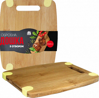 Дошка кухонна обробна з отвором 30x20x1,5 см 8850 S&T