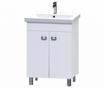 Тумба на ножках Aquarius Laura белый с умывальником Комо 60