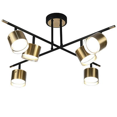 Люстра стельова Victoria Lighting 6x12 Вт GX53 чорний/золото Spit/PL6 gold