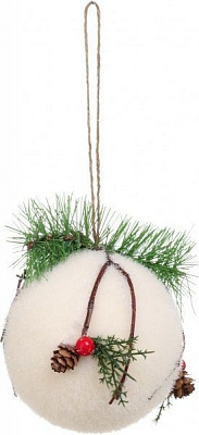 Куля пінопластова з орнаментом 10 см 100 мм білий EPI-F90481