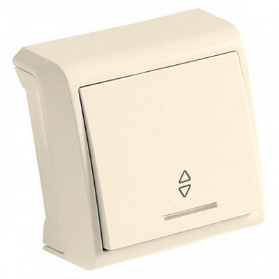 Вимикач прохідний одноклавішний Viko Vera зовнішній з підсвіткою кремовий 90681263