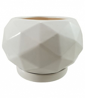 Горшок керамический Резон Ветреница круглый 0,9 л белый (Р280біл)