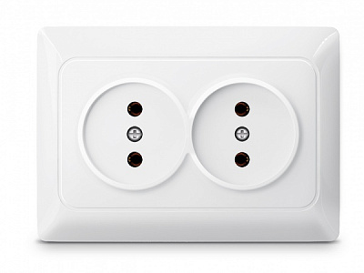 Розетка двойная без заземления IP20 белый TF-ST-SK2-W