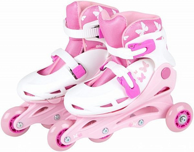 Роликовые коньки трансформеры GW-369HT р. 34-37 розовый