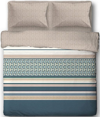 Комплект постельного белья Smart Line 2 бежевый с зеленым Ibodo 