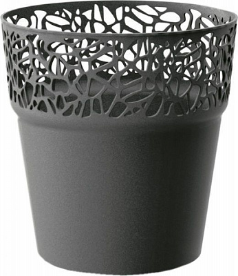 Кашпо пластикове Prosperplast Naturo круглий 5,5л графітовий (78987-426)