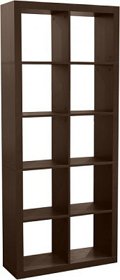 Стелаж для книг Inteo Кубус МІКС 2х5 (3D HDF) 792x1854x290 мм венге