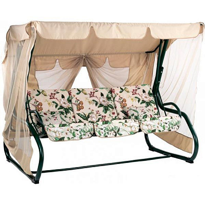 Гойдалка з навісом Indigo Фемели Квіти з москітною сіткою 215x150x170 см
