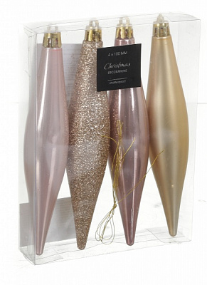 Набор елочных игрушек Сосульки 4 шт. 15 см разноцветный