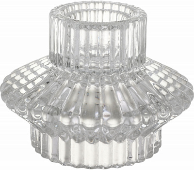 Свічник скляний прозорий двосторонній 7,5х4,4 см LY-1209 Sensio