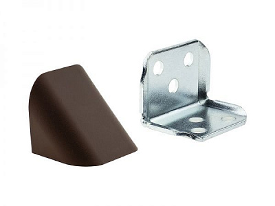 Куточок DC металевий подвійний з пласт.заглушкою горіх темний