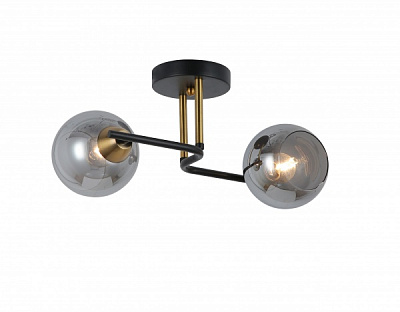 Люстра потолочная Blitz 2x60 Вт E27 черный с золотом 8179-42 