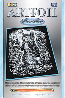 Розмальовка за номерами Sequin Art Artfoil Silver Кошеня SA1034