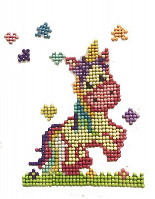 Набор для творчества со стразами (наклейка) Единорожка 17x12 см Діамантові ручки 