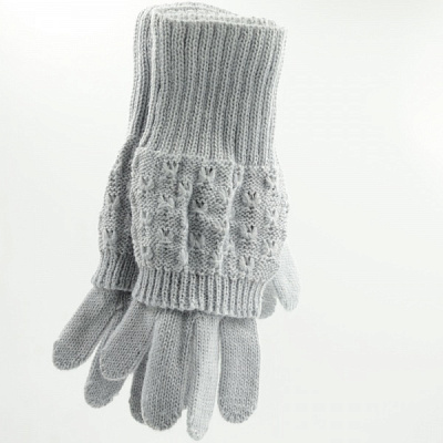 Варежки Margot Bis Loretta р.16 светло-серый 9071 