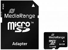 Карта пам'яті MediaRange microSDHC 64 ГБ Class 10 (MR955 ) + SD адаптер